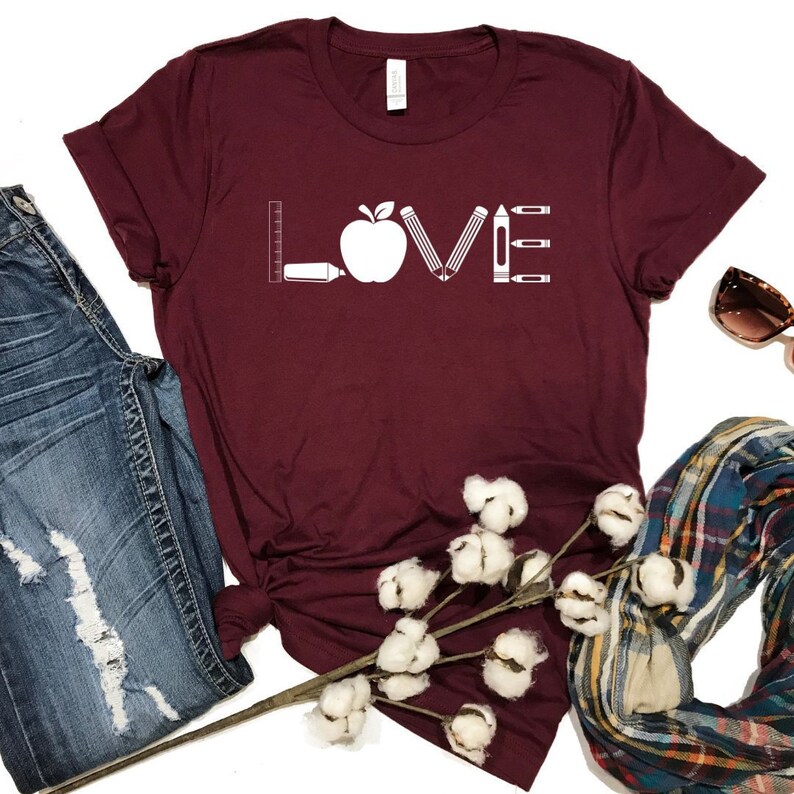 , Teacher Shirt  Teacher , Shirts Teacher Love , Gift Appreciation Teacher Teacher Tees T-shirt , Cute