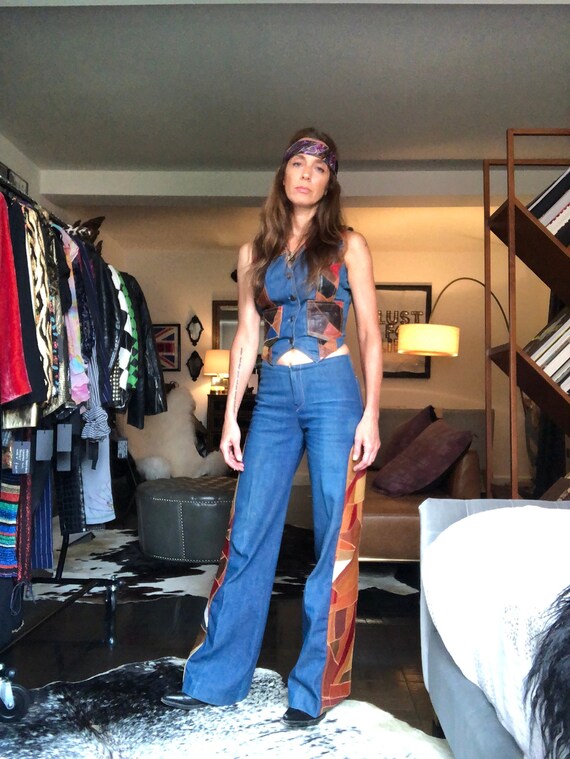 patchwork jeans from the 70s