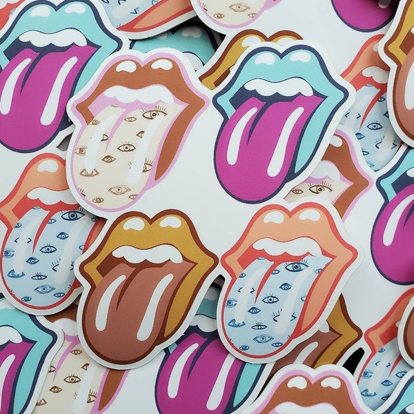 3 in. Rolling Stones Lips and Tongue | Hot Lips | Four Lips Matte Vinyl Sticker