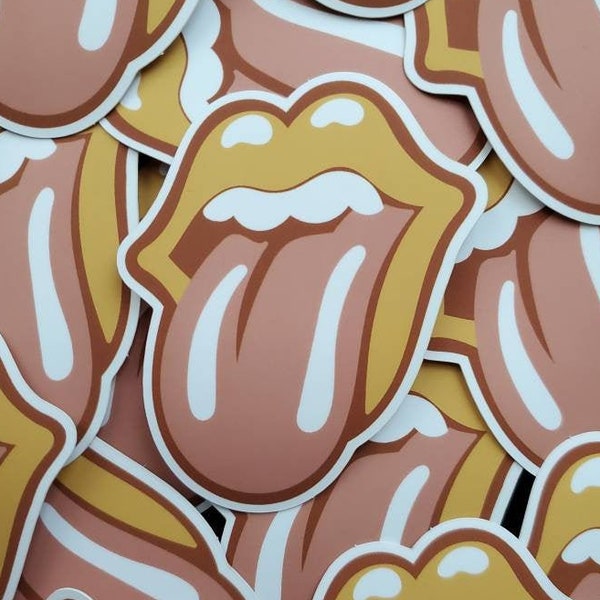 3 in. Rolling Stones Lips and Tongue | Hot Lips | Neutral Matte Vinyl Sticker