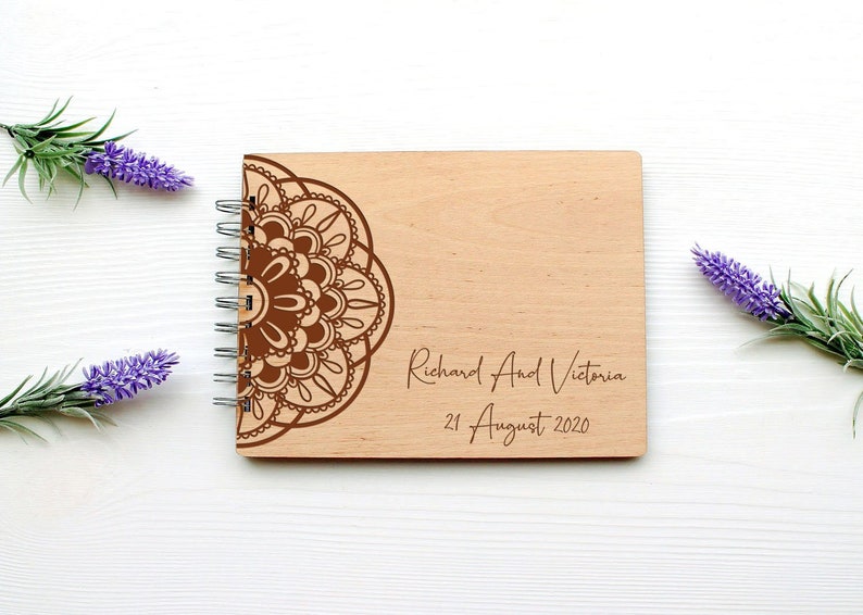 Gues book Wooden Advice Book Medieval Wedding Guest book Celtic Wedding Guest book Celtic wedding Mandala Custom personalized guest book