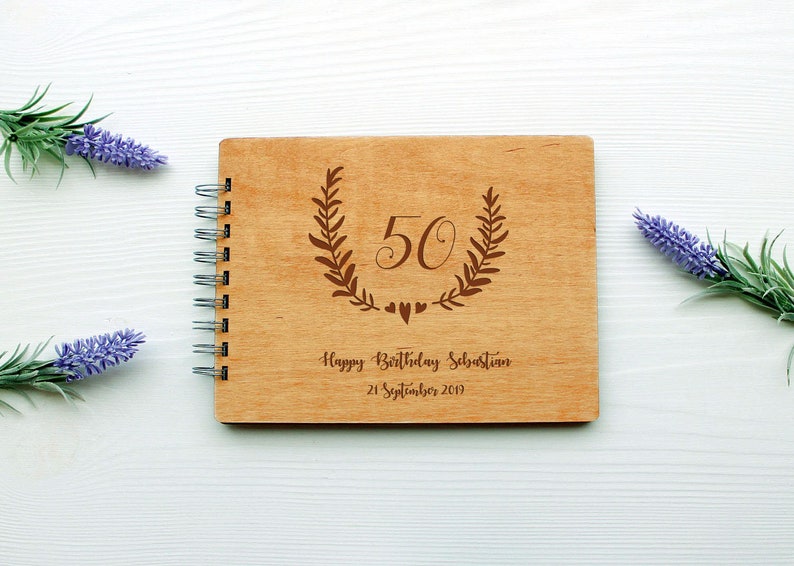 Birthday guest book Birthday Book personalised guest book Birthday wood photo album photo book birthday memory book custom party guestbook