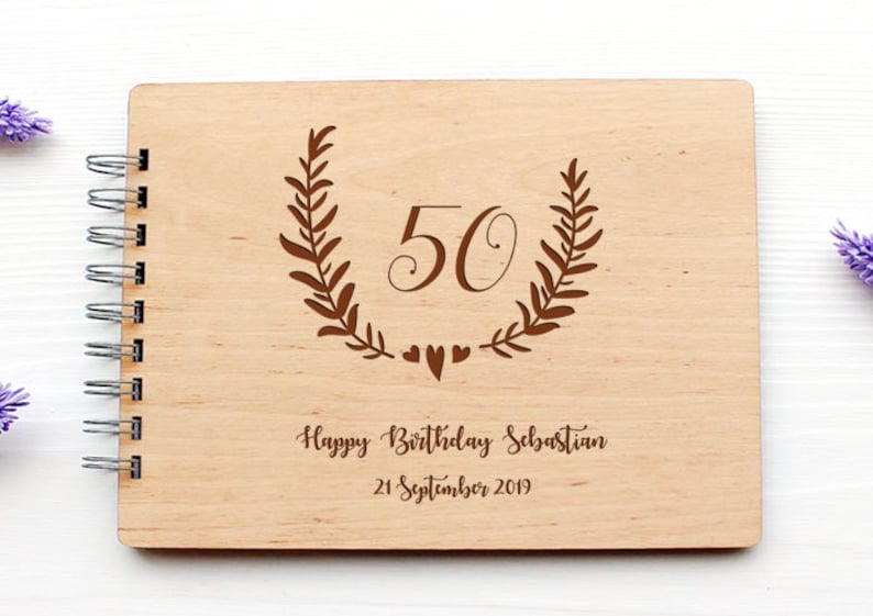Birthday guest book Birthday Book personalised guest book Birthday wood photo album photo book birthday memory book custom party guestbook
