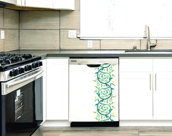 Moroccan Flowers & Vines Border Magnetic Dishwasher Cover -  Easy DIY For a New Look, Part of Our Moroccon Collection! FREE SHIPPING!