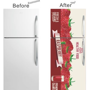 Bright Bursting Strawberry Magnetic Refrigerator Skin Bring Etsy