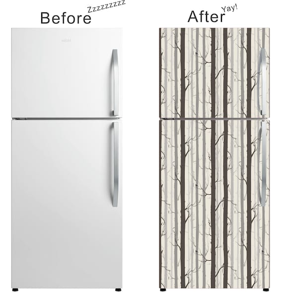 Winter Birch Designer Graphic Magnetic Fridge Skin Part of Our Scandia  Collection FREE SHIPPING 