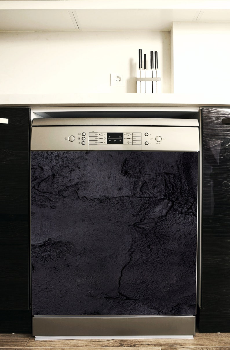 Black Concrete Faux Texture Dishwasher Cover Easy Etsy