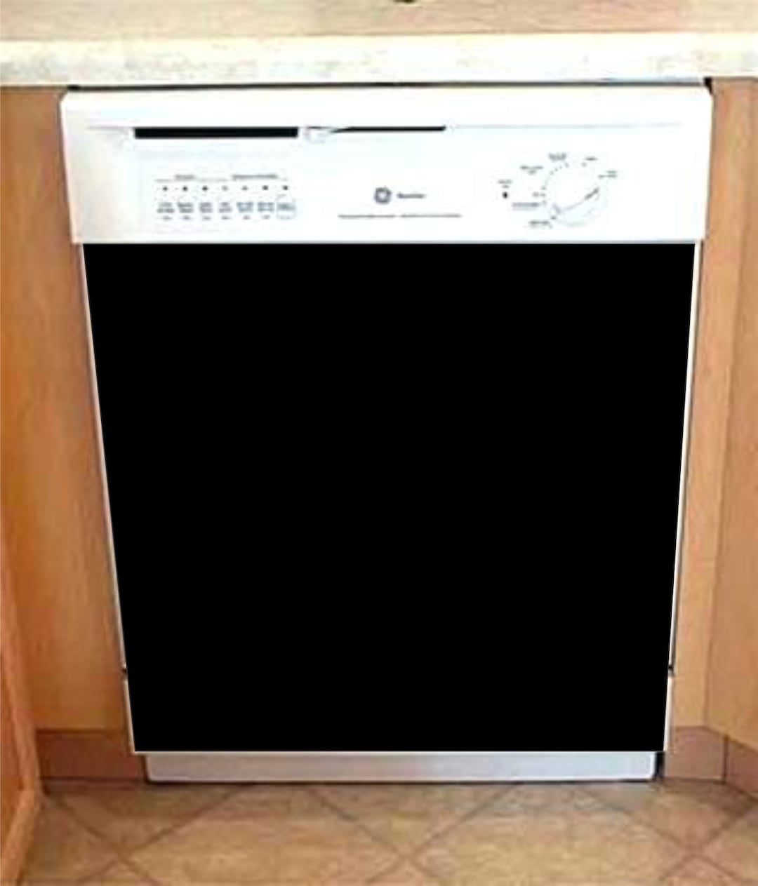 Gloss Black Dishwasher Cover Easy to Install, Easy to Trim