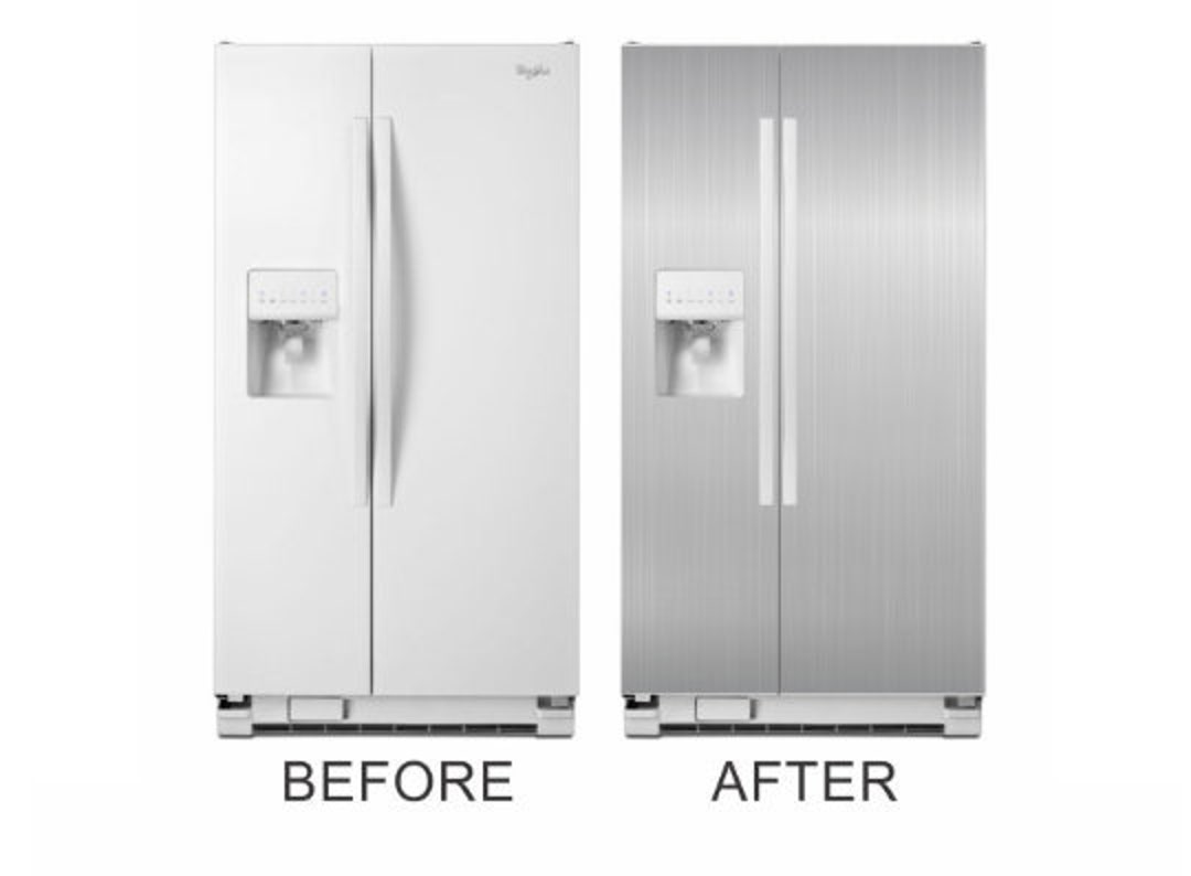 Brushed Stainless Steel Refrigerator Cover Give Your Old Fridge New