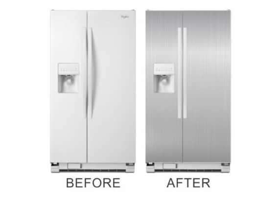 Brushed Stainless Steel Refrigerator Cover Give Your Old Fridge New Life  With a Fridge Skin 