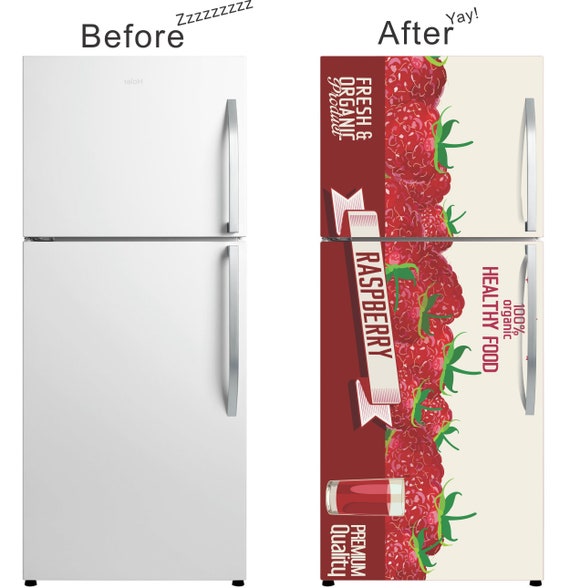 Rockin' Raspberry Magnetic Refrigerator Skin Fruit Crate Inspired Art Fridge  Cover FREE Shipping -  Norway