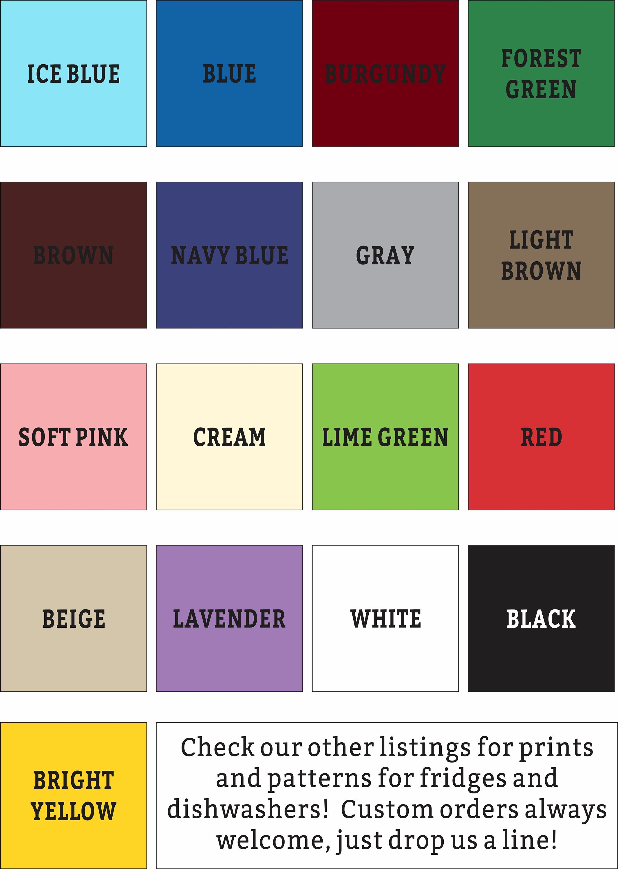 Color Coding Fridge Solid Color Magnetic Vinyl Fridge Skins - Cover Your Beat-up ...
