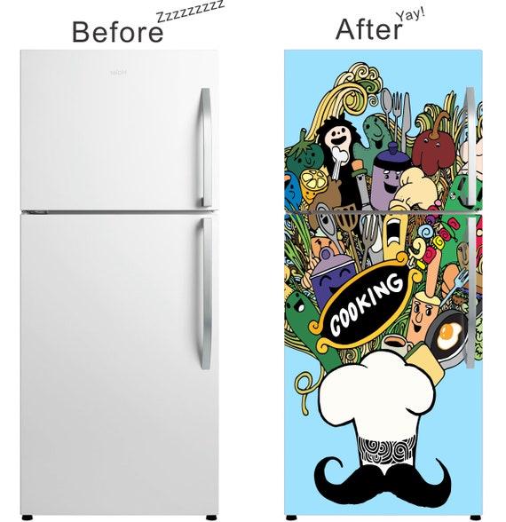 Funky Cool Fridge Skin Give Your Old Refrigerator a Face Lift Easy to  Apply, Magnetic Cover Means Easy On, Easy Off -  Sweden