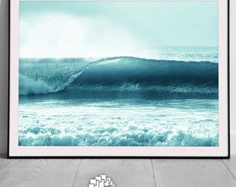 Fistral Beach, Newquay, Blue Wave Print, Perfect Wave, Surf Print, Ocean Print, Ocean Wave, Coastal Print, Nautical Print, Seascape Print