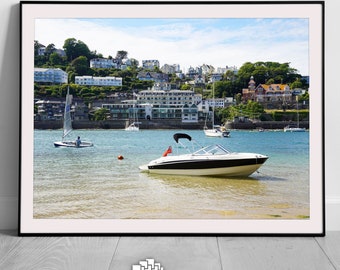 Salcombe Devon Print, Framed Print, A3 Print, Nautical Print, Sailing Boats, Sailboats, Yachting Print, Seascape Print, Ocean, Coastal Print