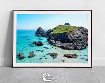 Kynance Cove Print, Kynance Cove Photo, Seascape Print, Ocean Print, Kernow, A3 Framed Print, Cornwall Print, Cornwall Beach, Coastal Print