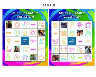 Custom Family Vacation Bingo (with your photos)