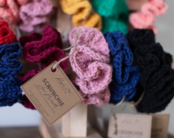 Eco Scrunchies | Zero Waste | Multi-Use, Washable, Reusable | 100% Cotton, Biodegradable | Handcrafted Crochet