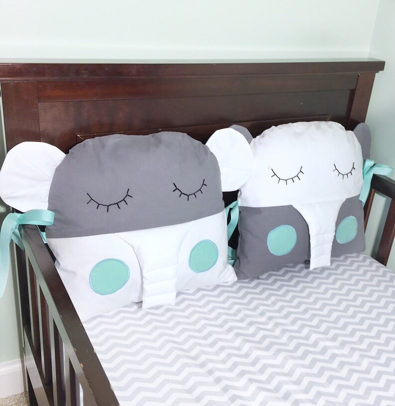 Elephant pillows Throw pillows Elephant nursery White Etsy