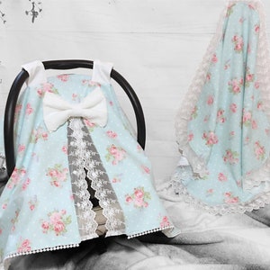 Baby car seat cover, Car seat cover, Car seat accessories, Minky car seat canopy, Nursing cover, Mint car seat cover, Minky baby blanket