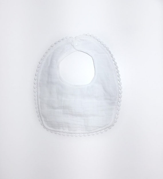 white muslin bibs