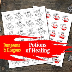 DnD Pozione di Guarigione Gettoni / Strumenti DM / DnD / Dungeons and Dragons / Stampabile