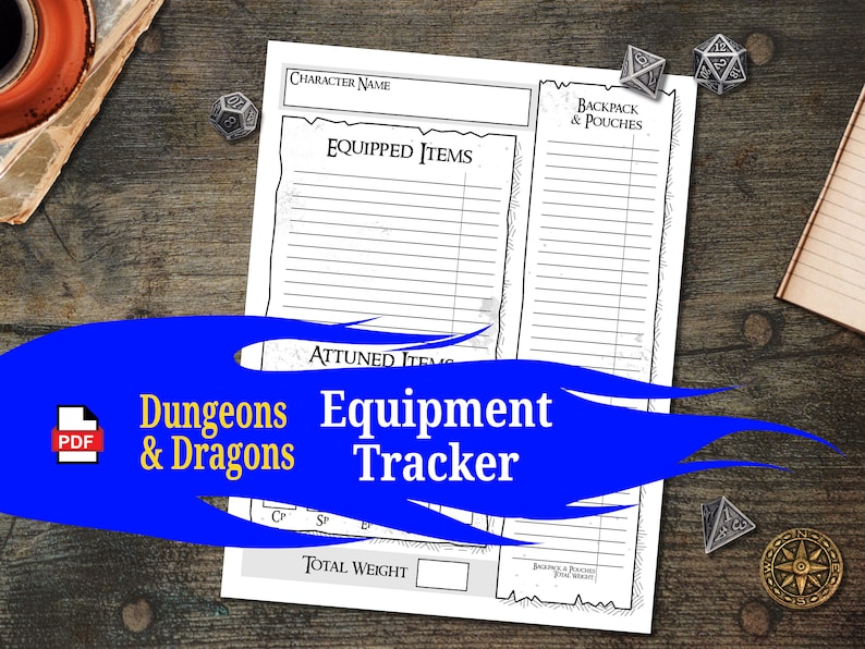 DnD Inventory DnD Printable Equipment Tracker DM Tools Etsy México