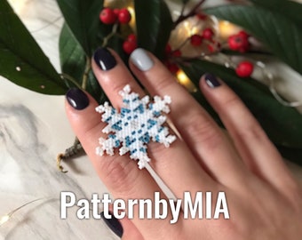 Snowflake Brick Stitch Pattern PDF | Christmas Beading Tutorial | DIY Holiday Craft