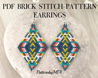 Brick Stitch PDF PATTERN for earrings