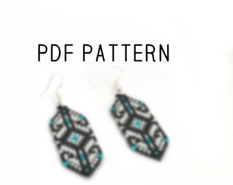 Square stitch PDF Pattern earrings