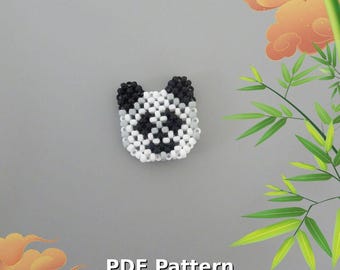 Beaded Panda Pattern - Right Angle Weave (RAW) Bead Weaving Tutorial - Miyuki Beads PDF