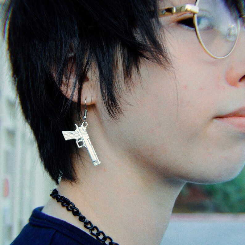 RELOADED eboy jewelry egirl jewelry handgun earrings gun Etsy