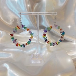 CRYSTAL RAINBOW - Chakra Ohrringe, Regenbogen Ohrringe, Kristall Ohrringe, Pride Ohrringe, Heilstein Schmuck