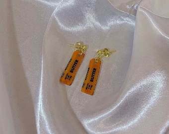 Oorbellen gesmolten boter – Handgemaakte voedselsieraden