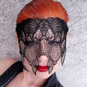 Halloween mask, Roleplay Mask Pixie Dragonfly, Masquerade Mask, Black Lace Mask/ Veil, Witch Festiwal veil, Boudoir Photoshoot