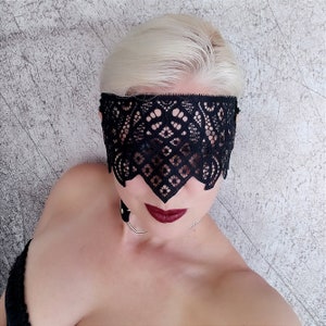 Black lace mask, Fetishwear mask, Bachelorette party mask, Halloween mask