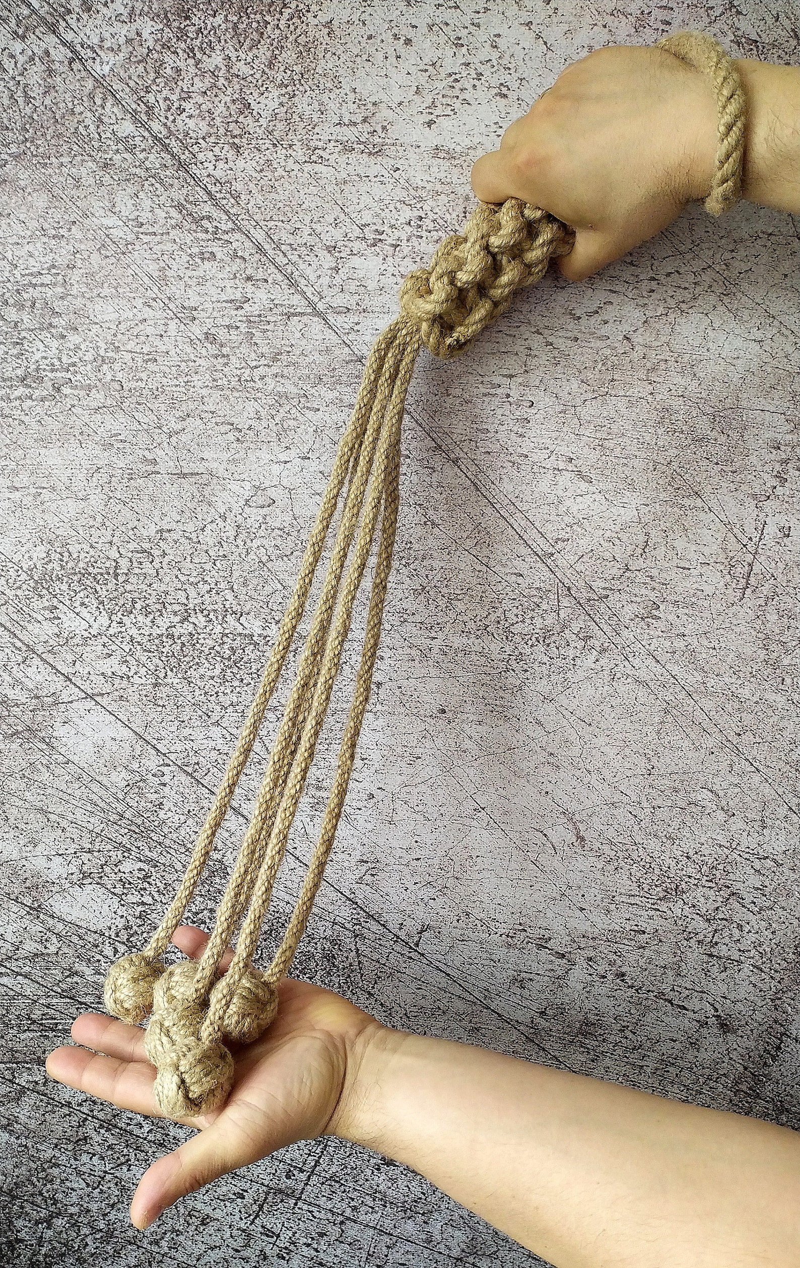 Jute Rope Flogger Monkey Fist Painful Spanking Flogger BDSM Etsy