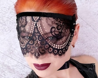 Black lace Mask, Boudoir Mask, Carnival Mask, Masquerade ball Mask, Mardi gras Mask, See Through Mask