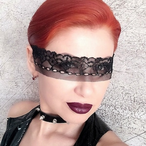 Black Lace Mask Veil, Masquerade Ball Mask, Gothic mask, Mystery Mask, Black See Through Mask