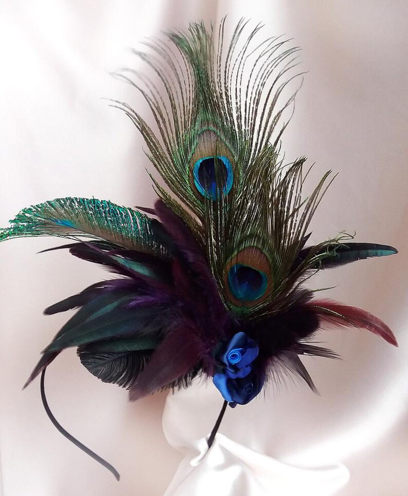 Peacock Feather Fascinator Kentucky Derby Hat Etsy