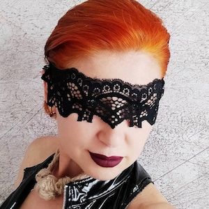 Black Lace Blindfold Mask, Halloween Mask, Masquerade Mask, Role Play Mask, Carnival Mask, Hen party Mask