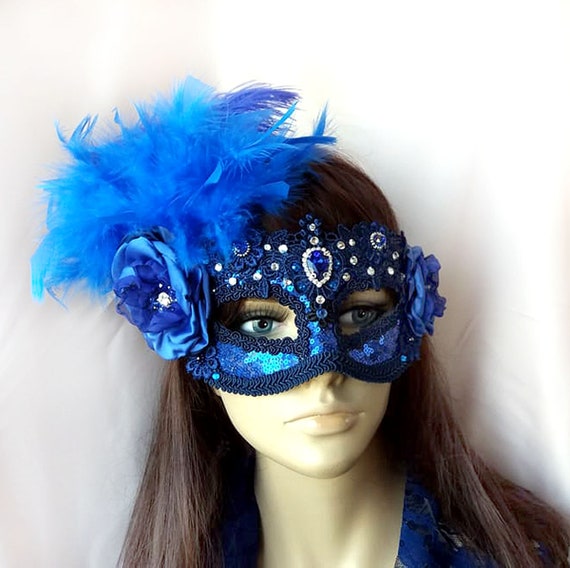 Blue Masquerade Mask Halloween MaskBachelorette Party Mask | Etsy