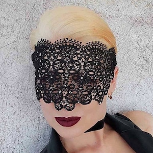 Black lace Mask, Masquerade Mask, Halloween Mask, Bachelorette party Mask, Gothic Wedding Mask, Women&#39;s mask, Roleplay Mask
