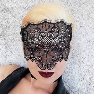 Masquerade Mask, Black lace Mask, Halloween Mask, Hen party Mask, Gothic Wedding Mask, Boudoir Photoshoot mask, Roleplay Mask