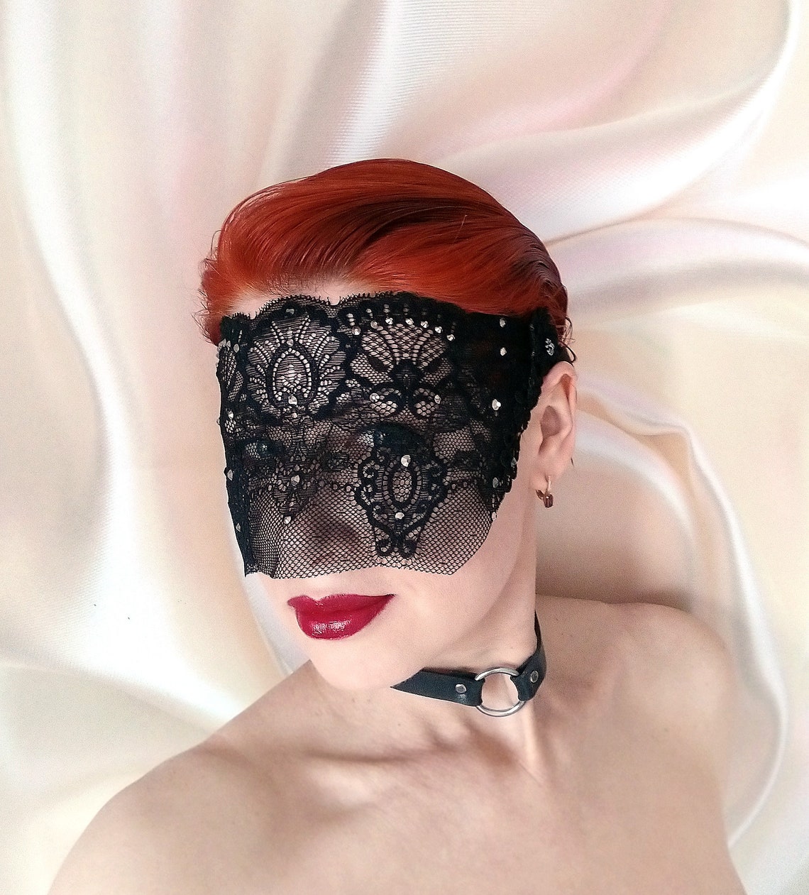 Black Lace Fetish Mask BDSM Mask Erotic Photoshoot Mask Etsy