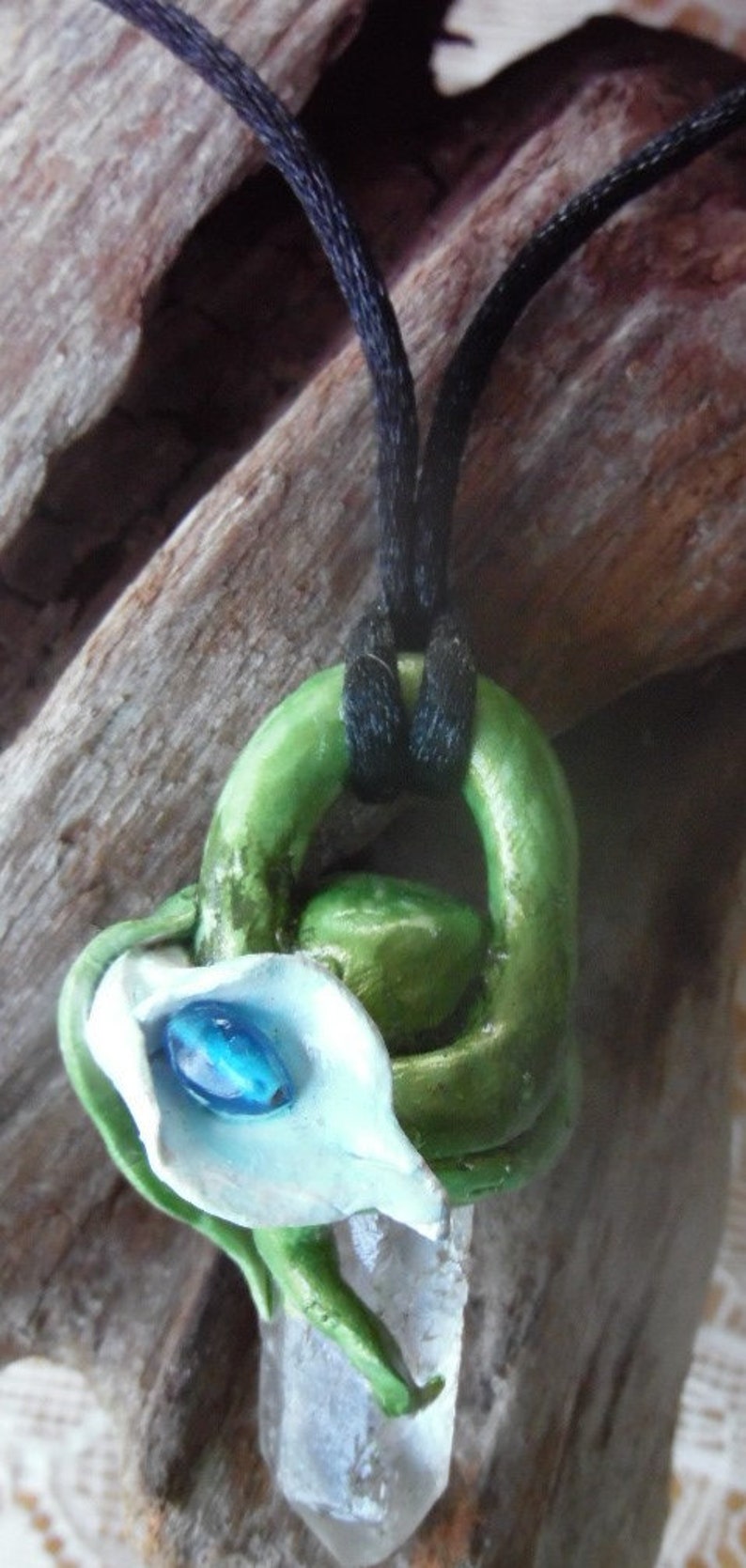 Calla Lily Quartz Crystal Pendant