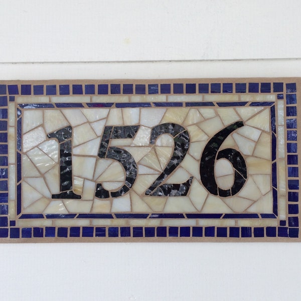 Mosaic House Numbers, Stained Glass House Numbers Plaque, Unique Mosaic House Numbers, Tuscan House Number, Custom Mosaic House Numbers