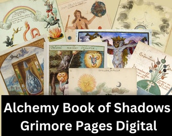 Alchemy images for your grimoire, book of shadows, for framing or studying. These are digital files. Junk Journaling, scrapbooking, collage