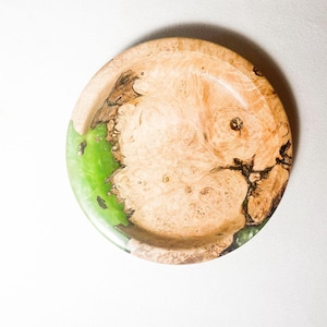 Maple Burl Bowl with Green Resin