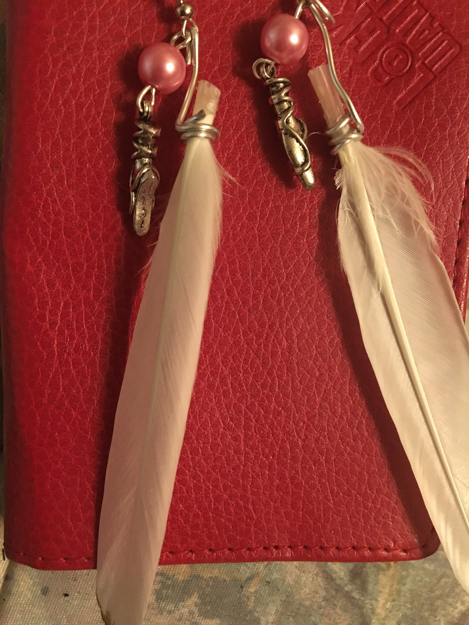 ballet and feather earrings ballet and feather earrings